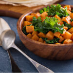 massaged kale farro sweet potato salad