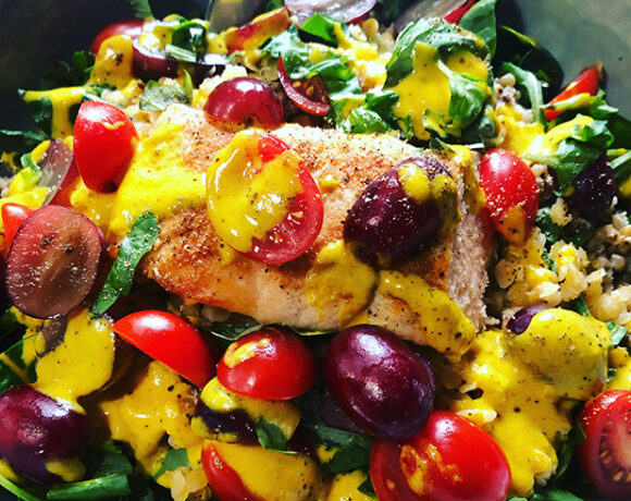 Sorghum and Lentil Power Bowl with Seared Salmon